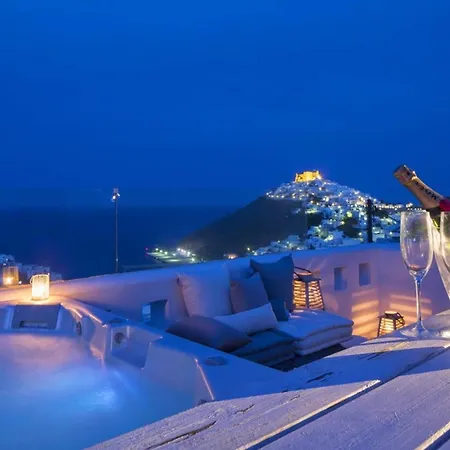 Elegant Ble Air Conditioning Hot Tub Villa Astypálaia